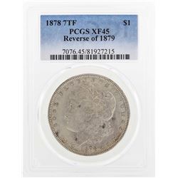 1878 7TF $1 Morgan Silver Dollar Coin Reverse 1879 PCGS XF45