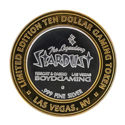 .999 Silver Stardust Resort Las Vegas, Nevada $10 Casino Limted Edition Gaming T