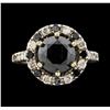 Image 2 : 14KT White Gold 4.76ctw Black Diamond Ring