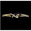 Image 1 : 14KT Yellow Gold 0.80ctw Blue Sapphire and Diamond Bracelet