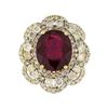 Image 2 : 14KT Yellow Gold 9.58ct Ruby and Diamond Ring
