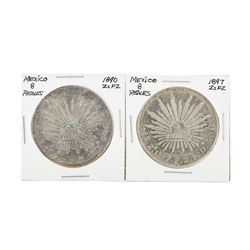 Set of (2) Mexico 8 Reales Silver Coins