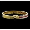 Image 2 : 14KT Yellow Gold 2.02ctw Ruby and Diamond Bracelet