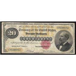 1882 $20 Gold Certificate Note