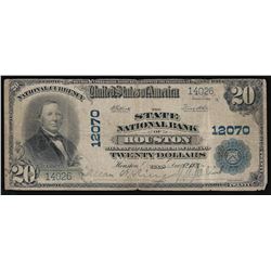 1902 $20 The State National Bank of Houston Texas National Currency Note