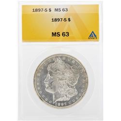 1897-S $1 Morgan Silver Dollar Coin ANACS MS63