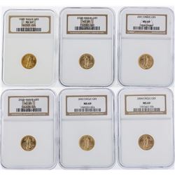 Lot of (6) $5 American Gold Eagle Coins NGC MS69