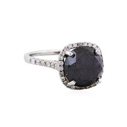 14KT White Gold 6.30ctw Fancy Black Diamond Ring