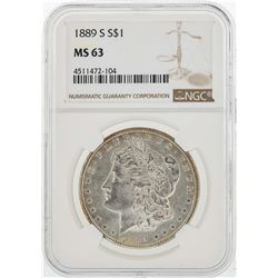 1889-S $1 Morgan Silver Dollar Coin NGC MS63