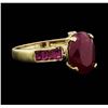 Image 1 : 14KT Yellow Gold 3.00ctw Ruby and Diamond Ring