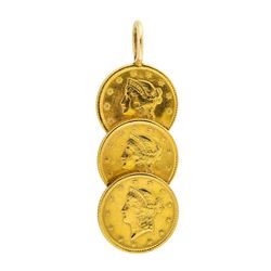 U.S. $1 Liberty Gold (3) Coin Pendant
