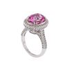 Image 3 : 14KT White Gold 5.00ct Pink Topaz and Diamond Ring
