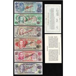 Set of (6) Philippines Specimen Bank Notes