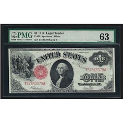 1917 $1 Legal Tender Note PMG 63 Choice Uncirculated