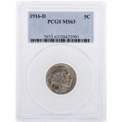 1916-D Buffalo Nickel Coin PCGS MS63