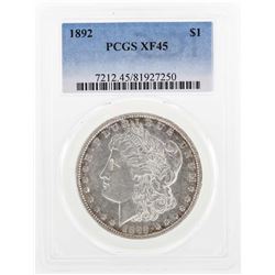1892 $1 Morgan Silver Dollar Coin PCGS XF45