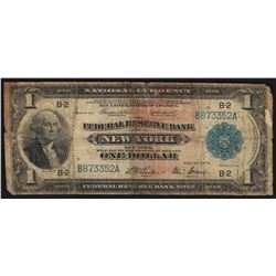 1918 $1 Federal Reserve Bank Note New York