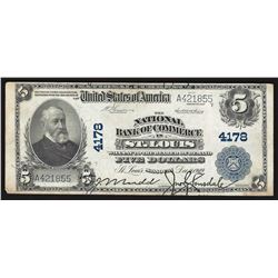 1902 $5 Plain Back National Currency Note St. Louis