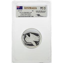 2015-P $8 Australia Wedge Tailed Eagle High Relief 5 oz Silver Coin PCGS PR69DCA