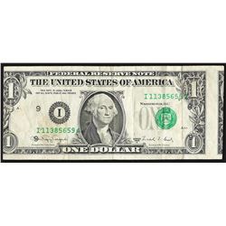 1988A $1 Federal Reserve Note ERROR Misalignment Shift