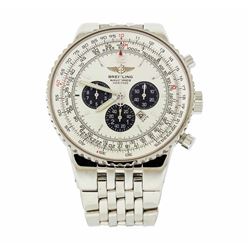 Men's Breitling Navitimer Heritage Stainless Steel Wristwatch with Silver Dial