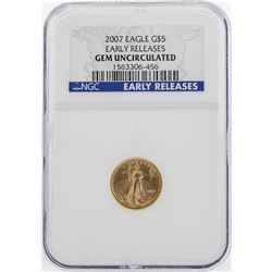 2007 $5 American Gold Eagle Coin NGC Gem Uncirculated