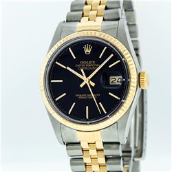 Rolex Mens Two Tone 14KT Yellow Gold Datejust Wristwatch