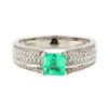 Image 2 : 14KT White Gold 0.84ct Emerald and Diamond Ring
