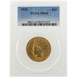 1910 $10 Indian Head Eagle Gold Coin PCGS MS63