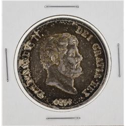 1856 Napoli Italy 1 Piastra Coin