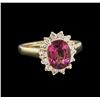 Image 1 : 14KT Yellow Gold 1.95ct Pink Tourmaline and Diamond Ring
