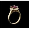 Image 3 : 14KT Yellow Gold 1.95ct Pink Tourmaline and Diamond Ring