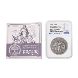 2016 $10 Cook Islands Norse Gods Freyr Silver Coin NGC MS70 Antiqued