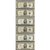 Image 1 : Lot of (6) 1953B $5 Silver Certificate Notes