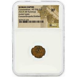 336-337 AD Ancient Roman Empire Coin Constantinian NGC XF