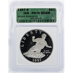 1997-S $1 Jackie Robinson Silver Coin ICG PR70 DCAM