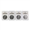 Image 1 : Set of (4) 1990-1993 $1 American Silver Eagle Coins NGC MS69
