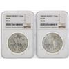 Image 1 : Set of (2) 1985MO and 1986MO Mexico $1 Silver Coins NGC MS66