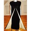 Image 3 : Vintage 1950's Silk crepe Opera Coat & gown ensemble metal zipper color block