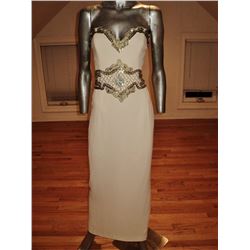 Claude Montana Italy Couture Embellished Crepe Gown