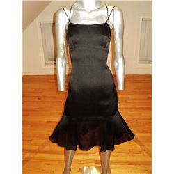 Chanel Boutique silk Runway dress CC design flounce hem