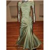 Image 1 : Designer Gown Shirred Trumpet Sweep Moss Shantung