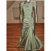 Image 2 : Designer Gown Shirred Trumpet Sweep Moss Shantung