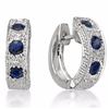 Image 1 : Genuine Blue Sapphire & Diamond Ear Ring