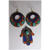Image 1 : Tibet Natural Turquoise, Coral, Lapis Lazuli Earings