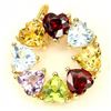 Image 1 : Natural Multi Gem Hearts Pendant