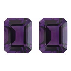 Natural Emerald Cut Amethyst Pair 20.01 Carats - VVS