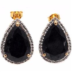 Natural Black Sapphire & Diamond 11.70 carats Pendant