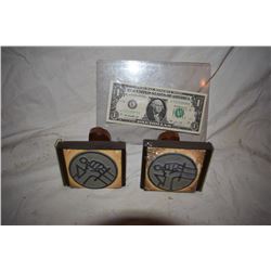 HELLBOY BPRD LOGO WOOD AND RUBBER STAMPS LOT OF 2