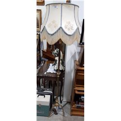 FLOOR LAMP W/FRINGED SHADE